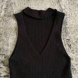 Black Tank Ribbed Sweater